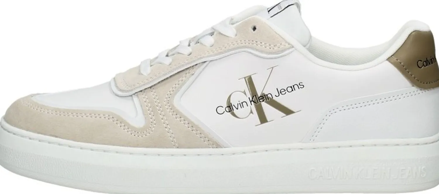 Calvin Klein Casual Cupsole Irregular lines Wit Outlet