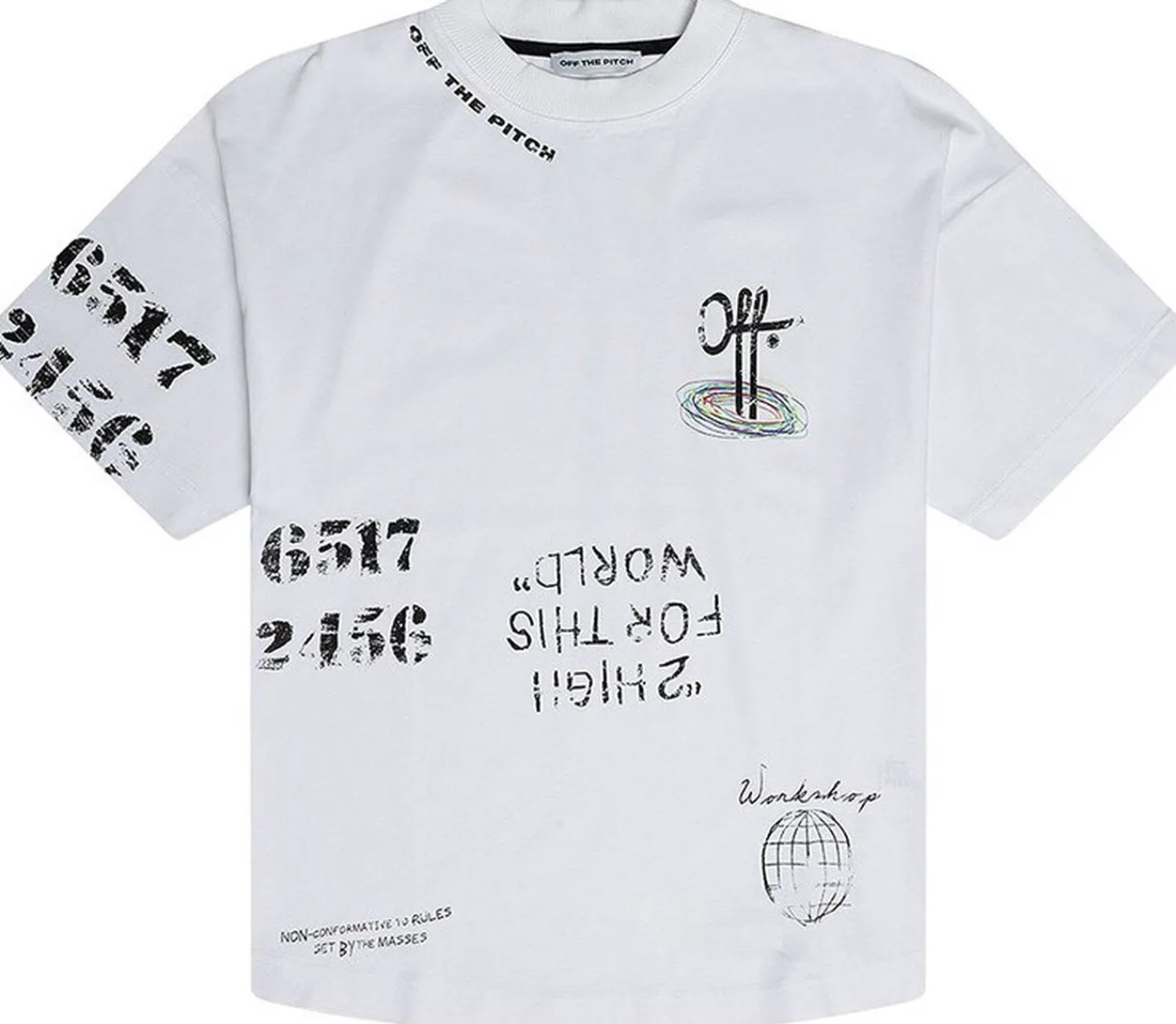 Off The Pitch Chalk Oversized Tee Unisex Wit Best