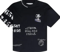 Off The Pitch Chalk Oversized Tee Unisex Zwart Best