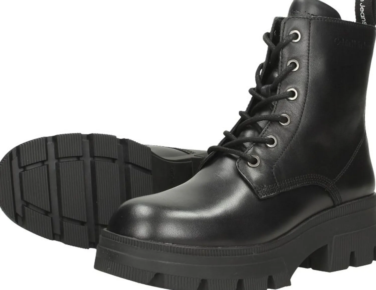 Calvin Klein Chunky Combat Laceup Boot Zwart New