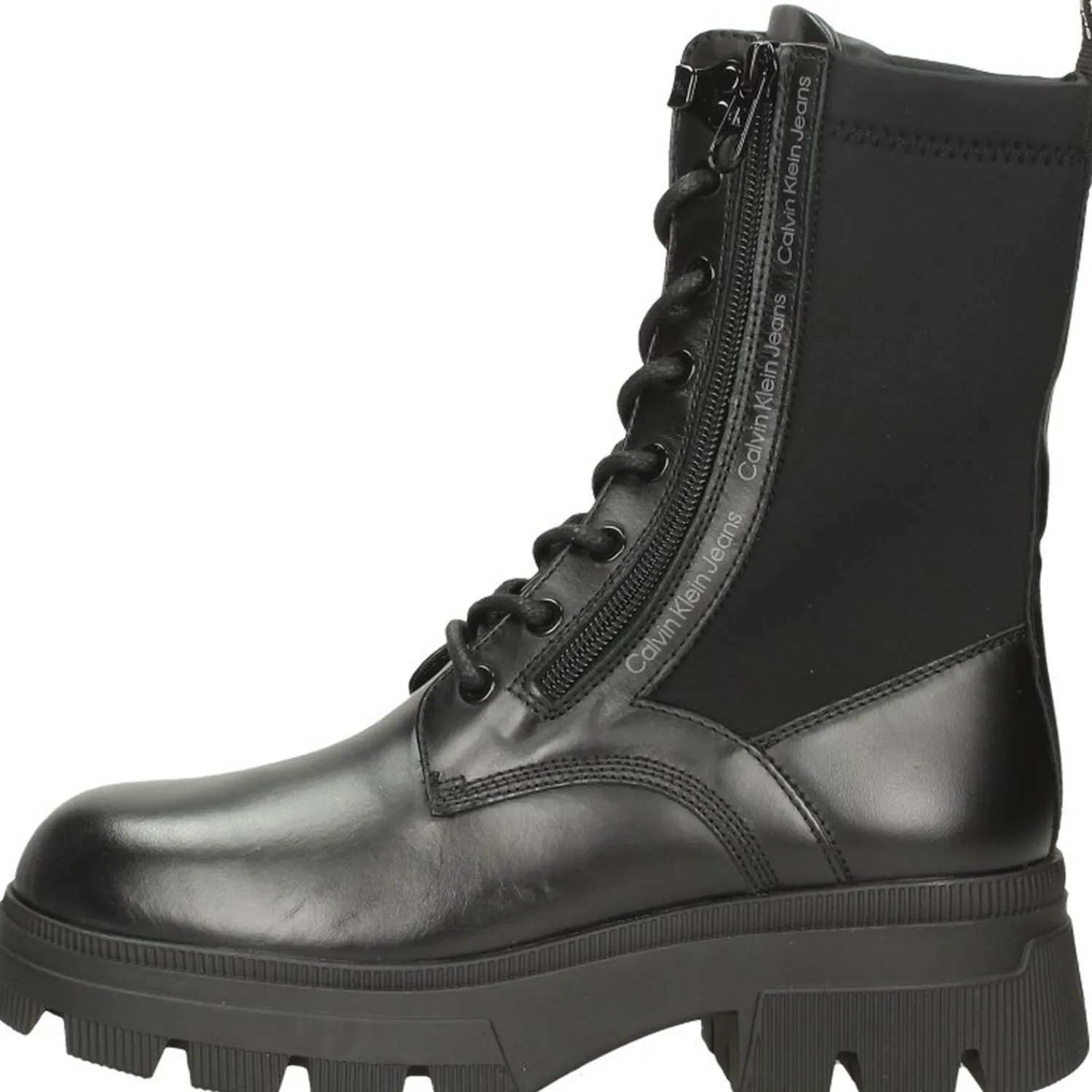 Calvin Klein Chunky Combat Laceup Zip Zwart New