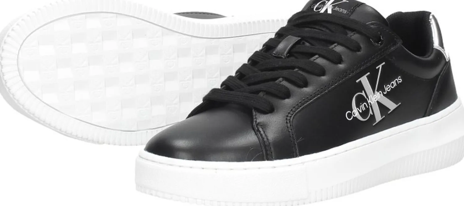Calvin Klein Chunky Cupsole Mono Lth WN Zwart Outlet