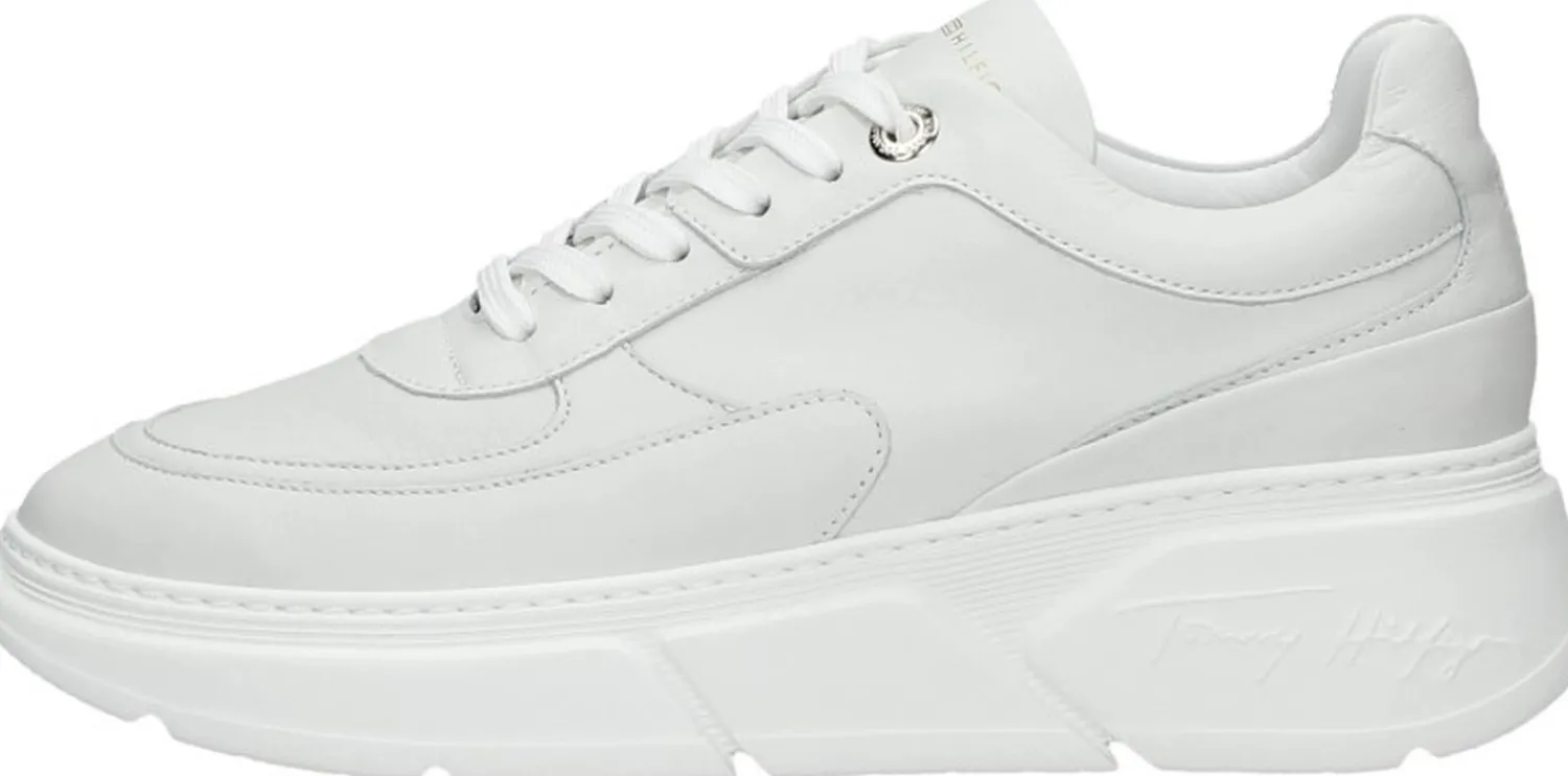Tommy Hilfiger Chunky Leather Sneaker Wit Clearance