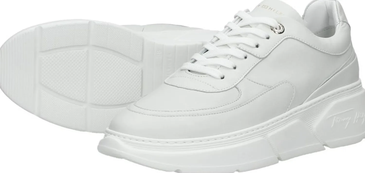 Tommy Hilfiger Chunky Leather Sneaker Wit Clearance