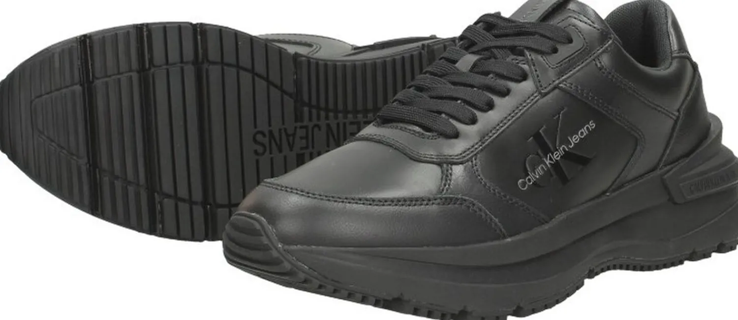 Calvin Klein Chunky Runn Laceup Low LTH-Nappa Zwart Best