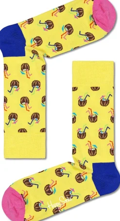 Happy Socks Cocunut Cocktail Sock Geel Online