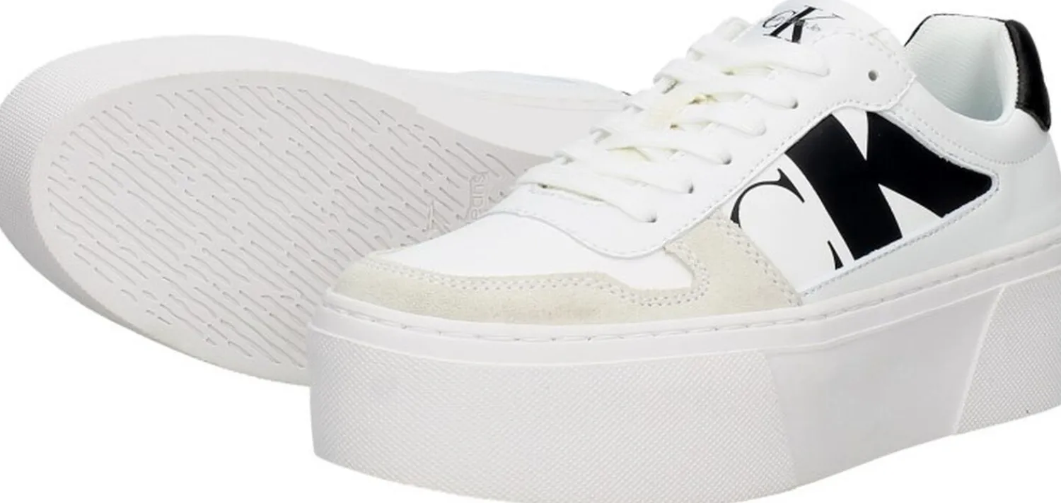 Calvin Klein Cupsole Flatform Mix Lth WN Wit Fashion