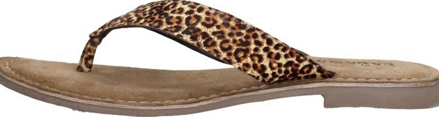 Lazamani Dames slippers Cognac Discount