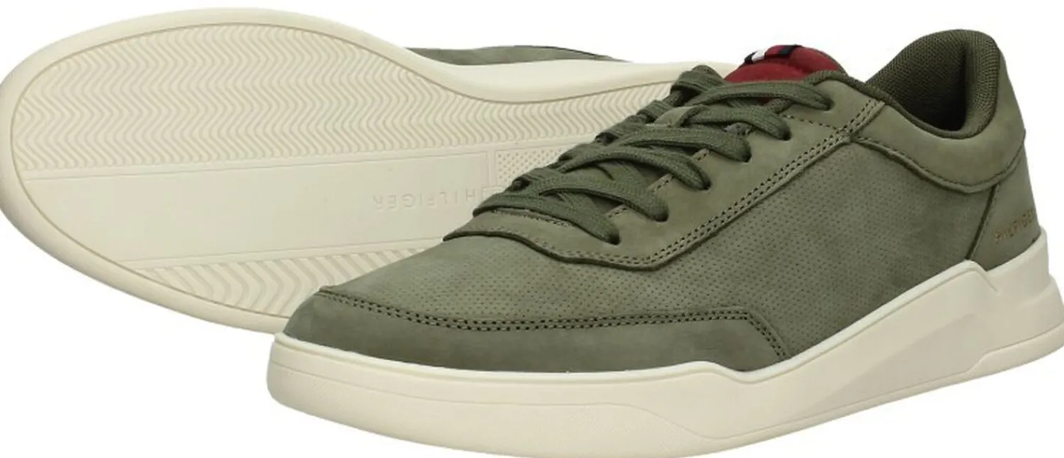 Tommy Hilfiger Elevated Cupsole Nubuck Groen Sale