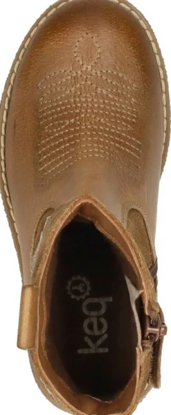Keq Enkellaarsjes Cognac Fashion