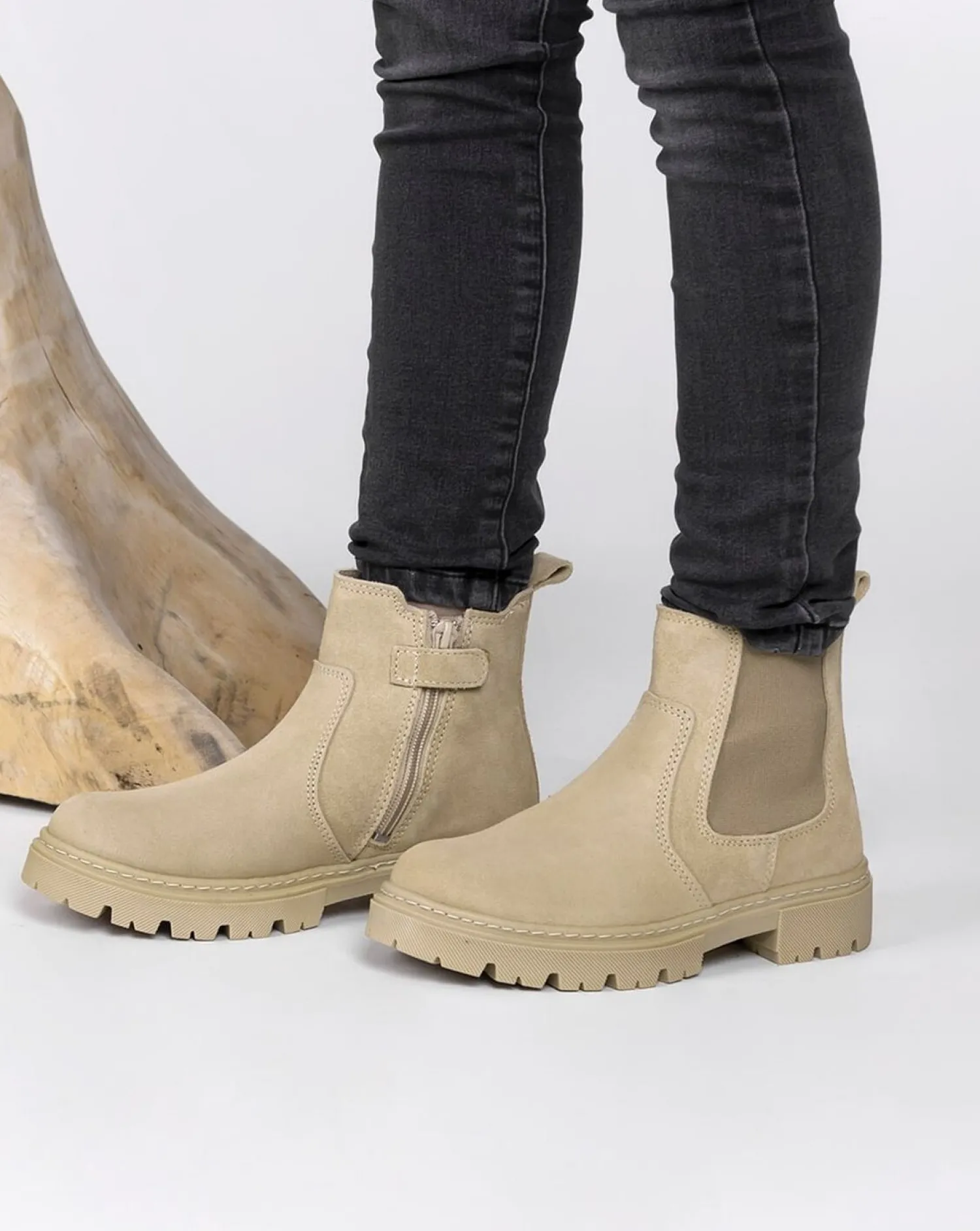 Sub55 Enkellaarsjes Beige Outlet