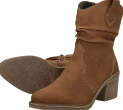 Rieker Enkellaarsjes Hak Cognac Clearance