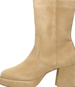 Ps. Poelman Enkellaarsjes Hak Beige Clearance
