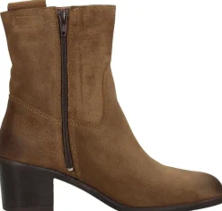Aqa Enkellaarsjes Hak Cognac Fashion