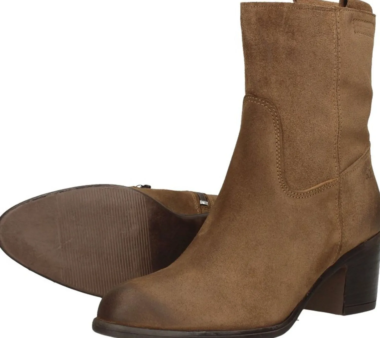 Aqa Enkellaarsjes Hak Cognac Fashion