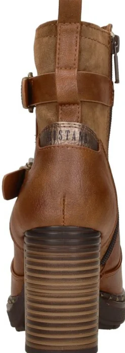 Mustang Enkellaarsjes Hak Cognac Hot