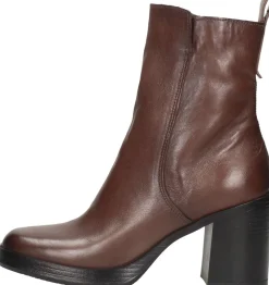 Mjus Enkellaarsjes Hak Donkerbruin New