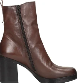 Mjus Enkellaarsjes Hak Donkerbruin New