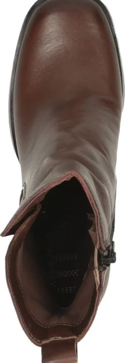 Mjus Enkellaarsjes Hak Donkerbruin New