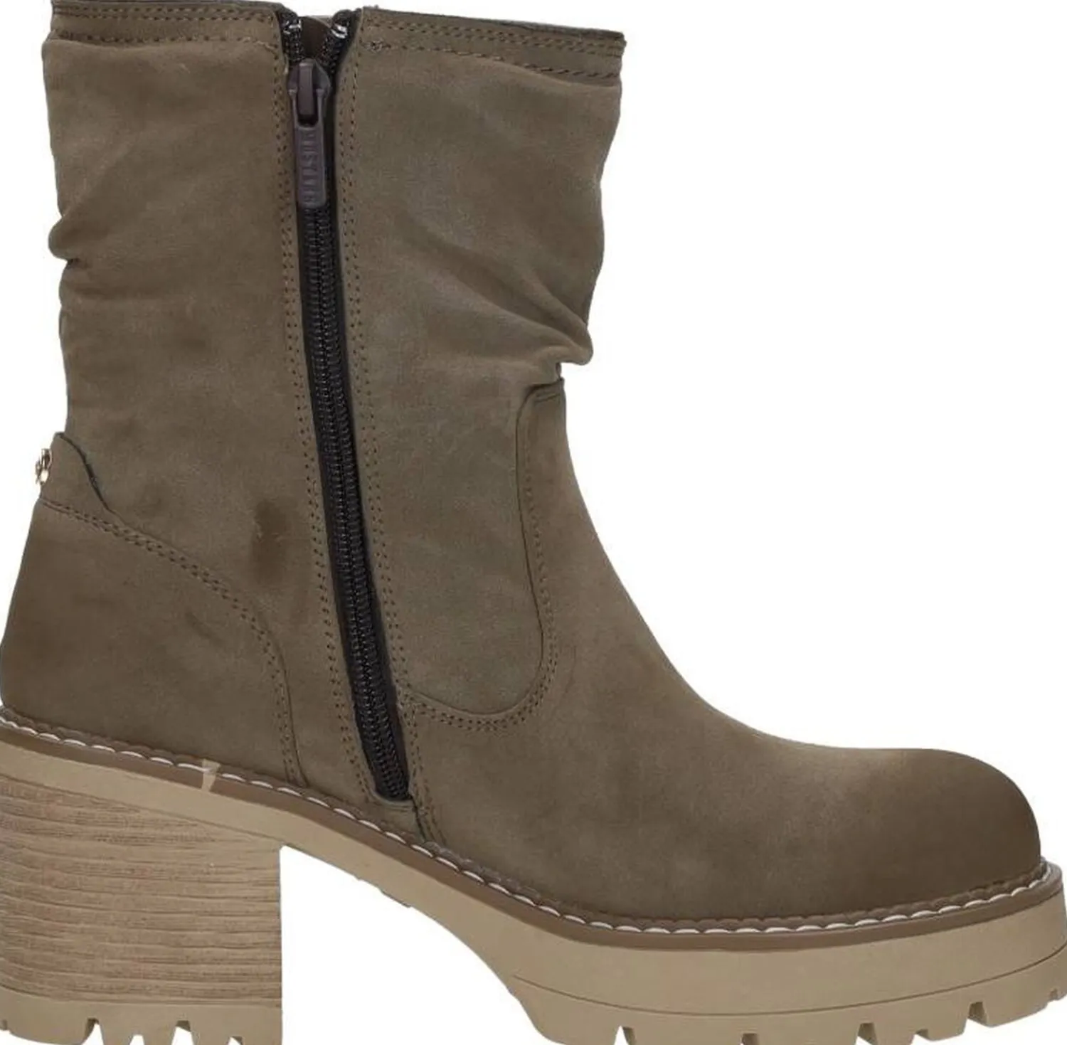 Mustang Enkellaarsjes Hak Taupe Sale