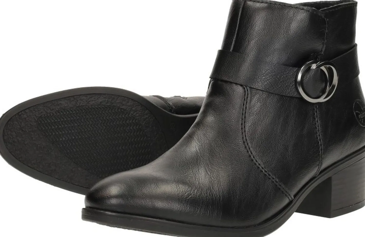 Rieker Enkellaarsjes Hak Zwart Fashion