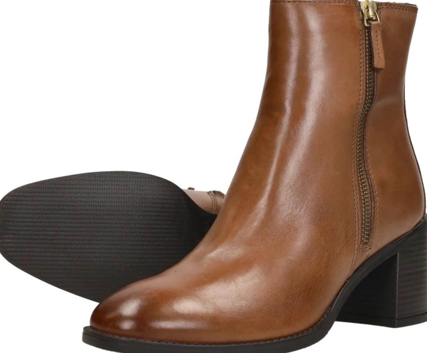 Sub55 Enkellaarsjes Hak Cognac Fashion