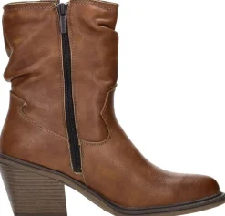 Mustang Enkellaarsjes Hak Cognac Hot