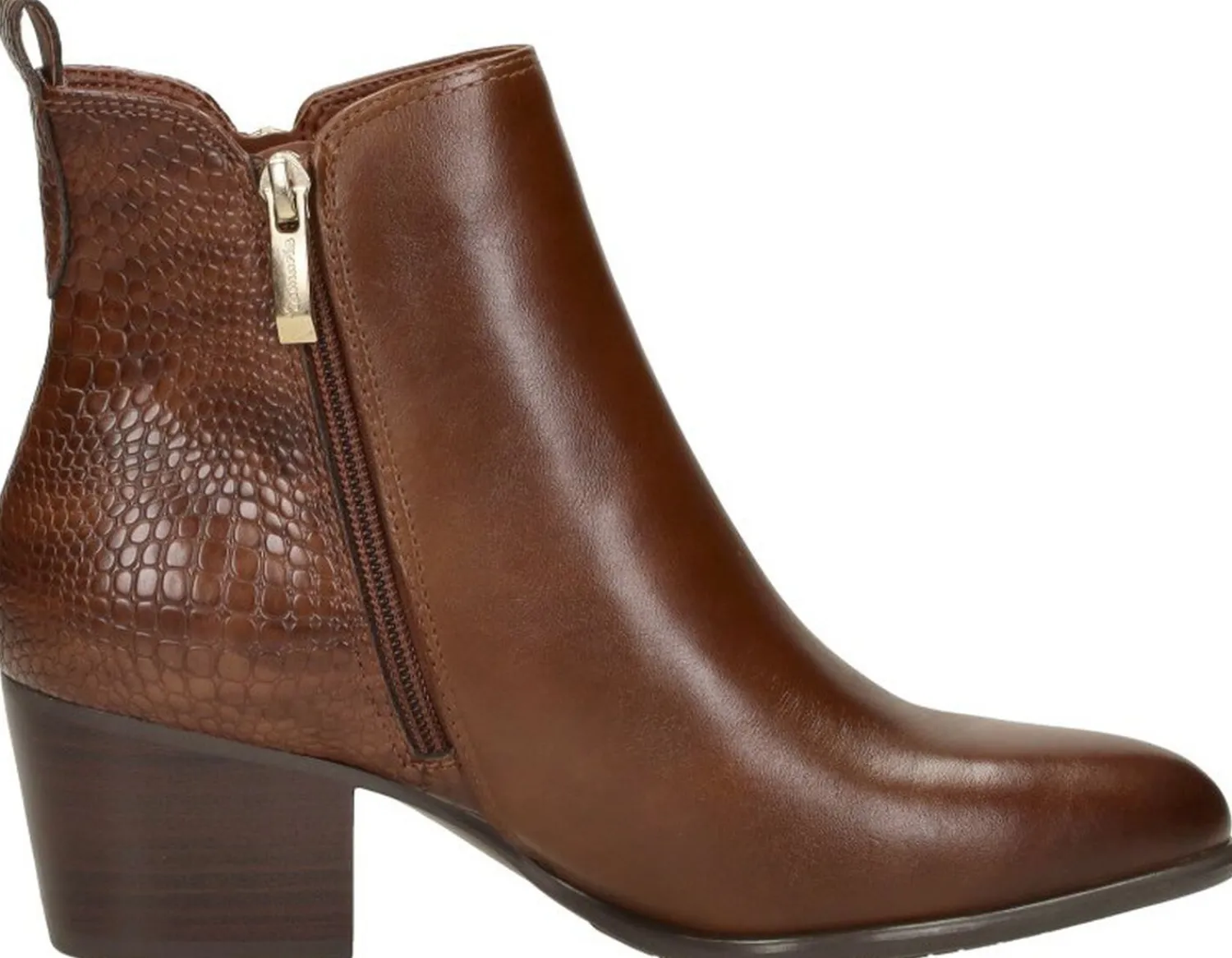 Tamaris Enkellaarsjes Hak Cognac New