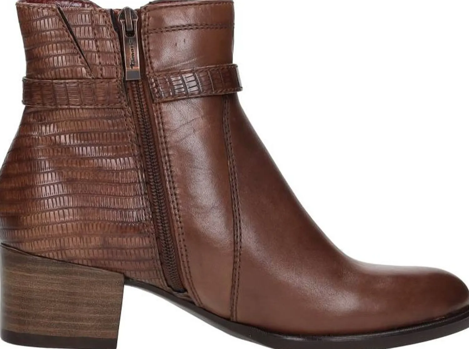 Tamaris Enkellaarsjes Hak Cognac Outlet