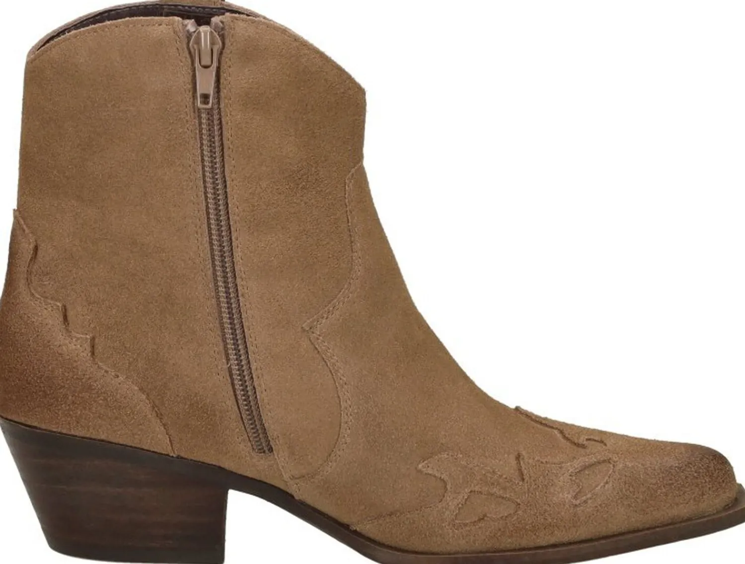 Sub55 Enkellaarsjes Hak Beige Hot