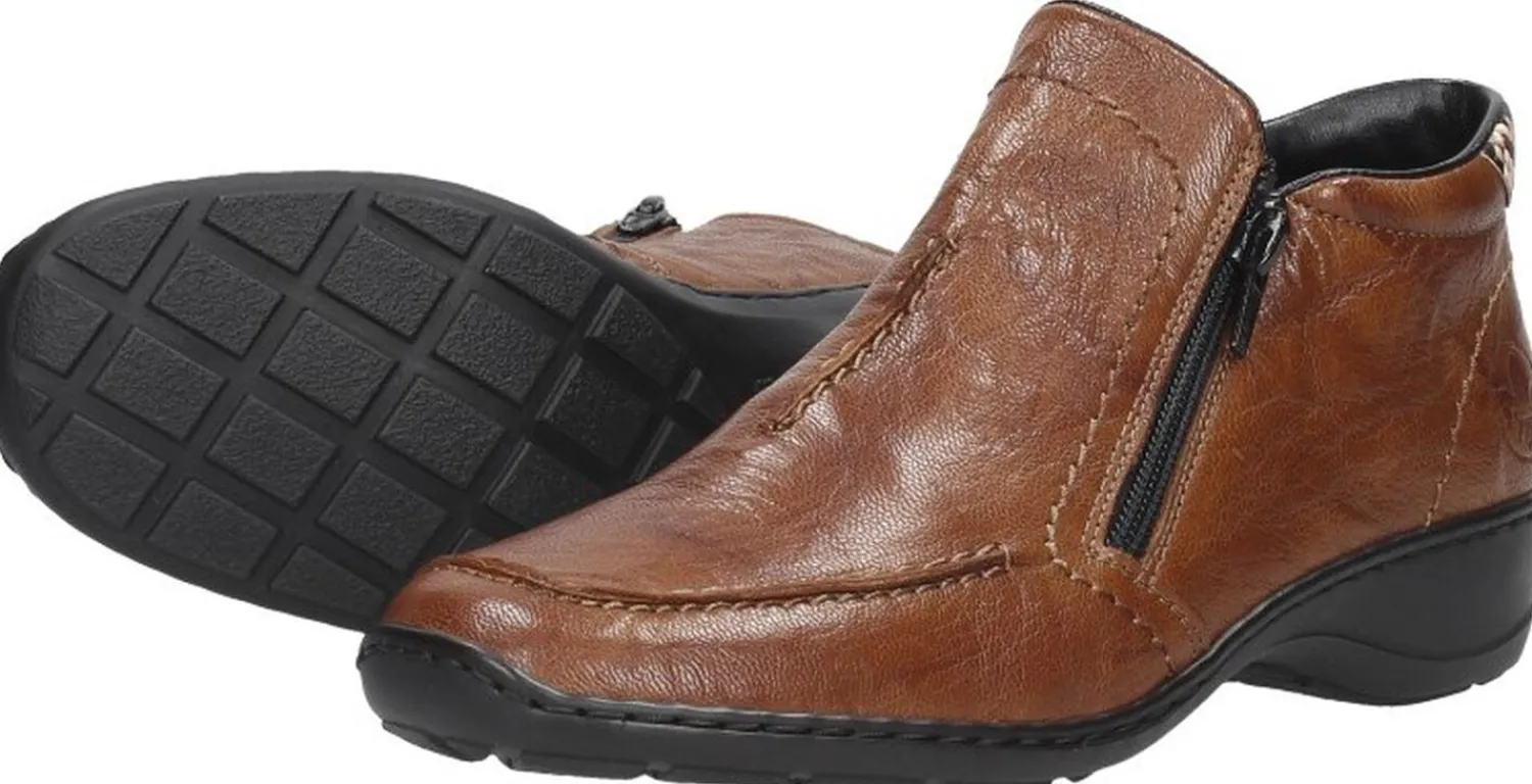 Rieker Enkellaarsjes Plat Cognac Discount