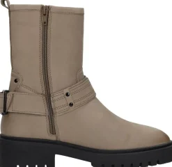 Sub55 Enkellaarsjes Plat Taupe Clearance