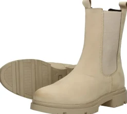 Sub55 Enkellaarsjes Plat Beige Sale
