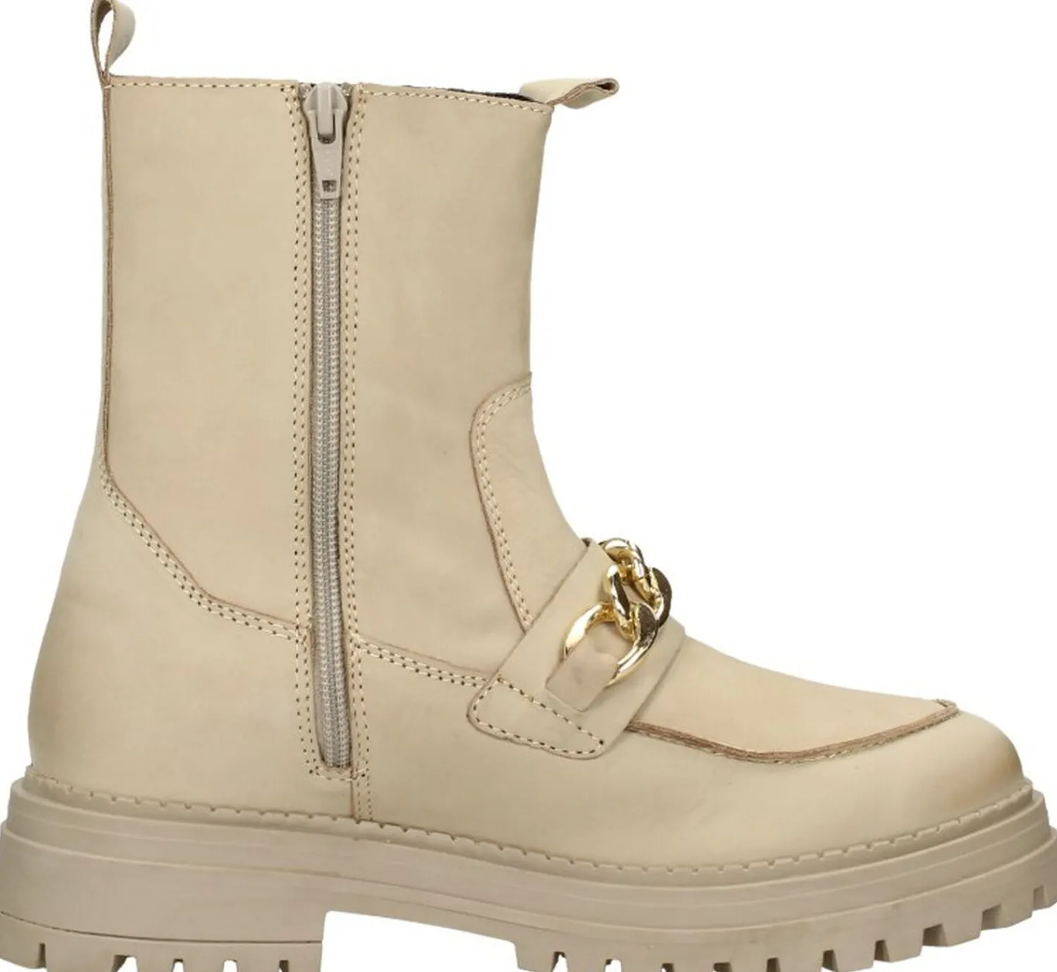 Sub55 Enkellaarsjes Plat Beige Discount