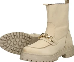 Sub55 Enkellaarsjes Plat Beige Discount