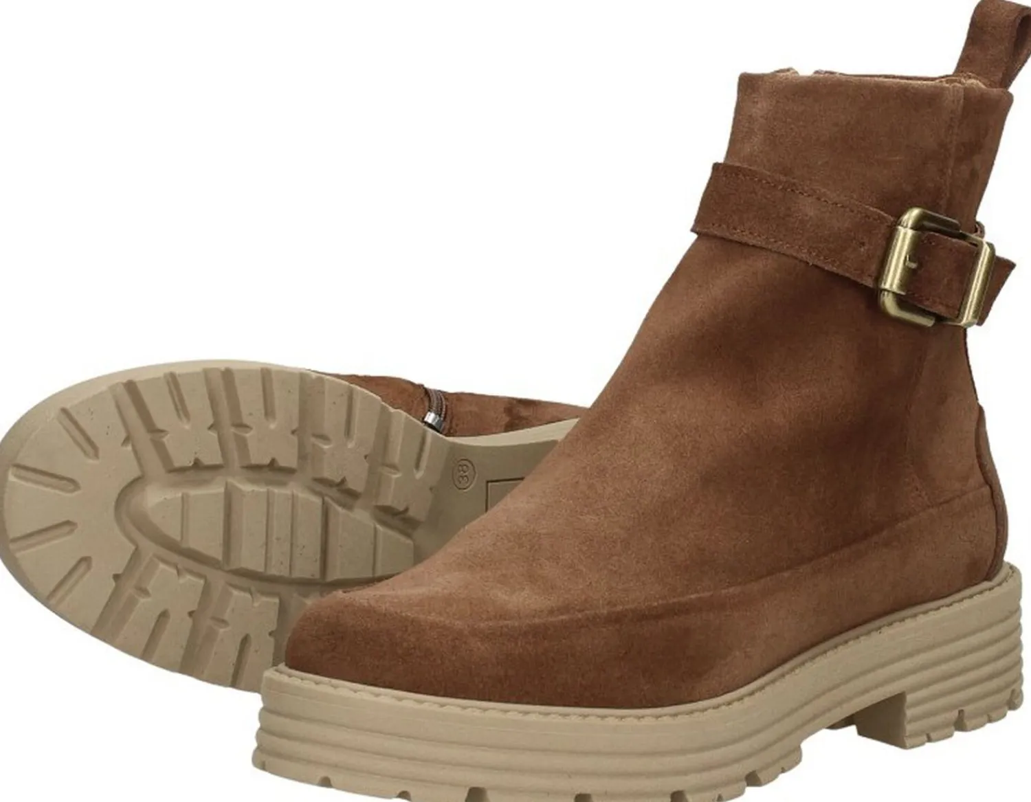 Aqa Enkellaarsjes Plat Cognac Discount
