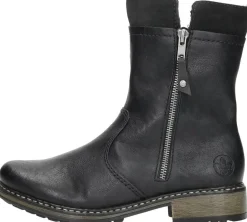 Rieker Enkellaarsjes Plat Zwart Discount