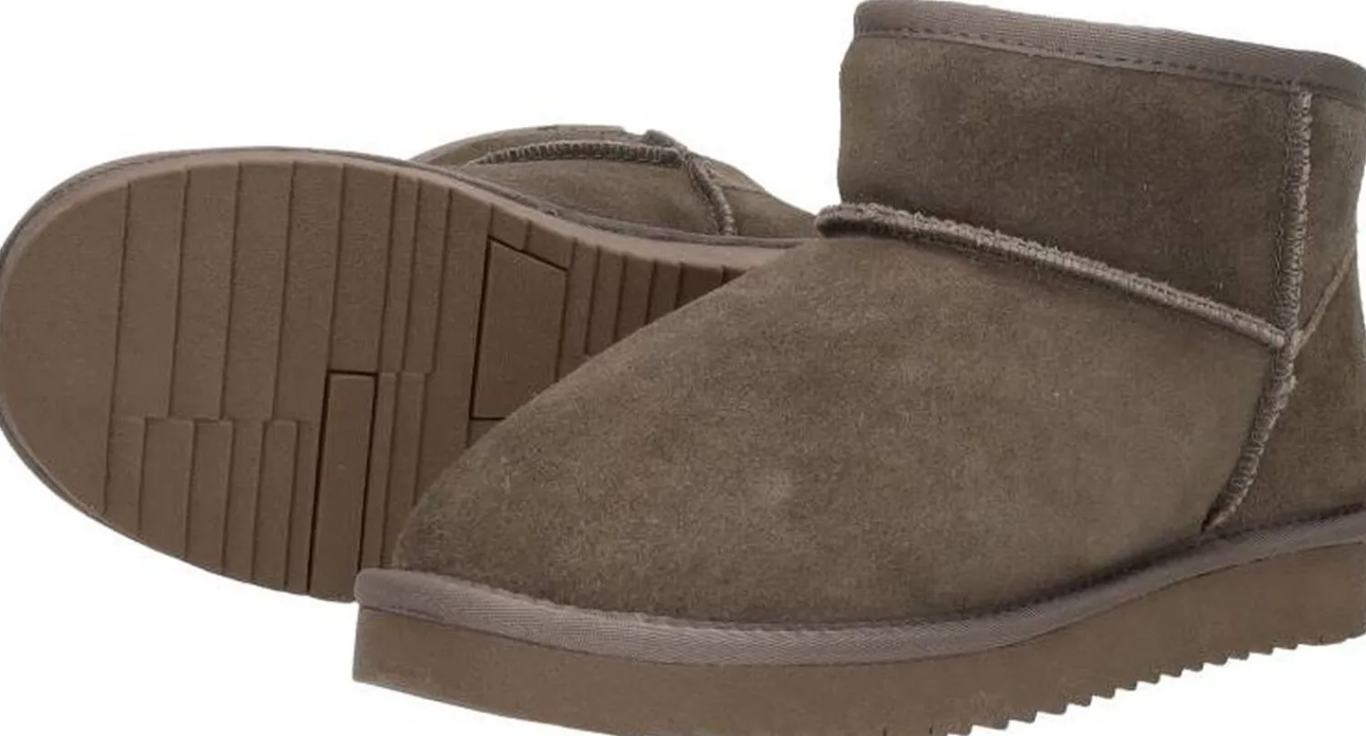 Sub55 Enkellaarsjes Plat Taupe Sale