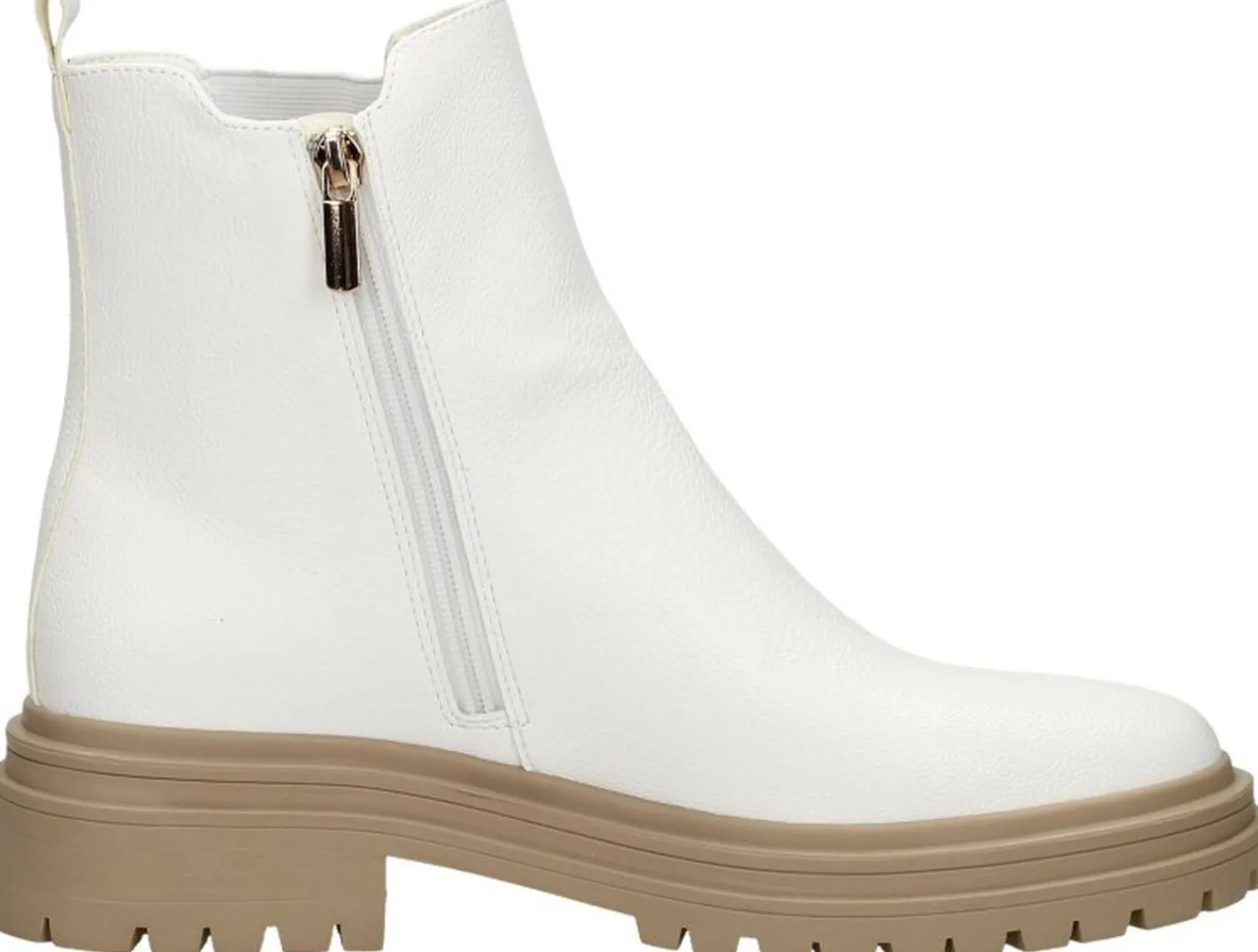 Sub55 Enkellaarsjes Plat Gebroken wit Fashion