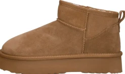 Shoecolate Enkellaarsjes Plat Cognac Sale