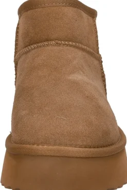 Shoecolate Enkellaarsjes Plat Cognac Sale