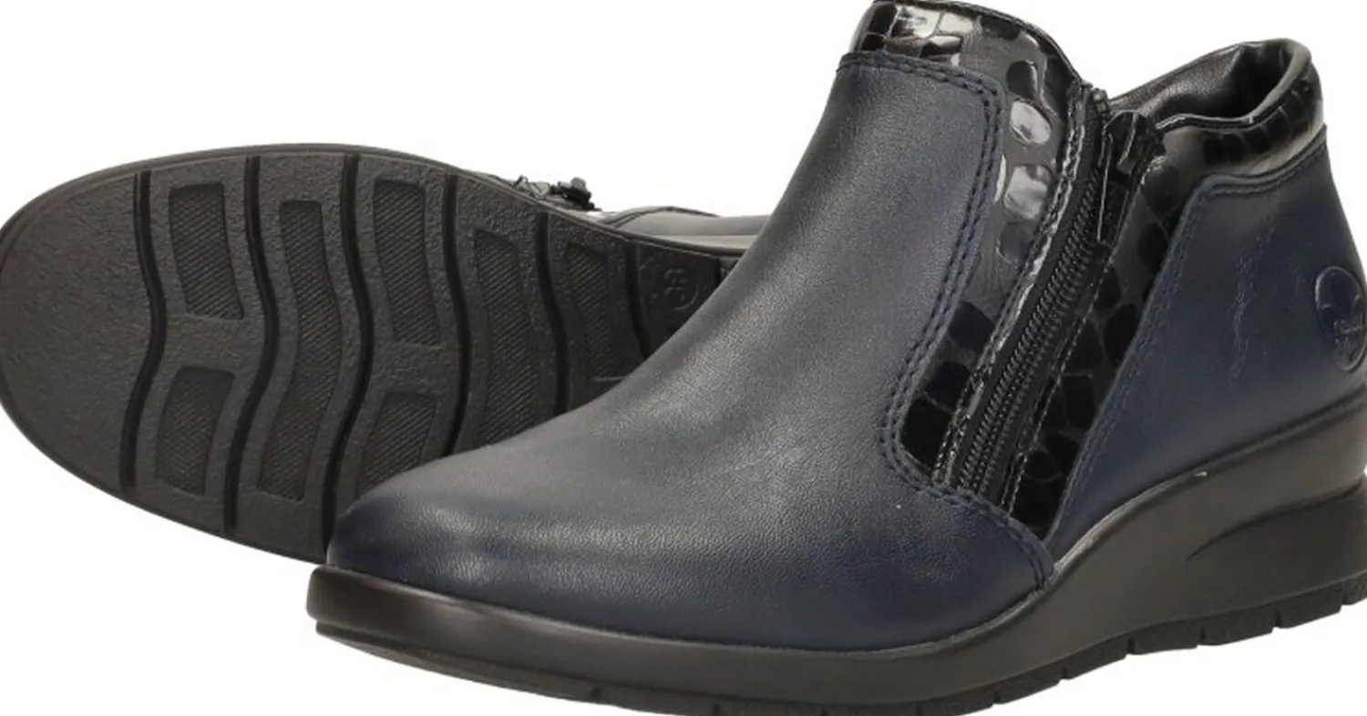 Rieker Enkellaarsjes Plat Blauw Best
