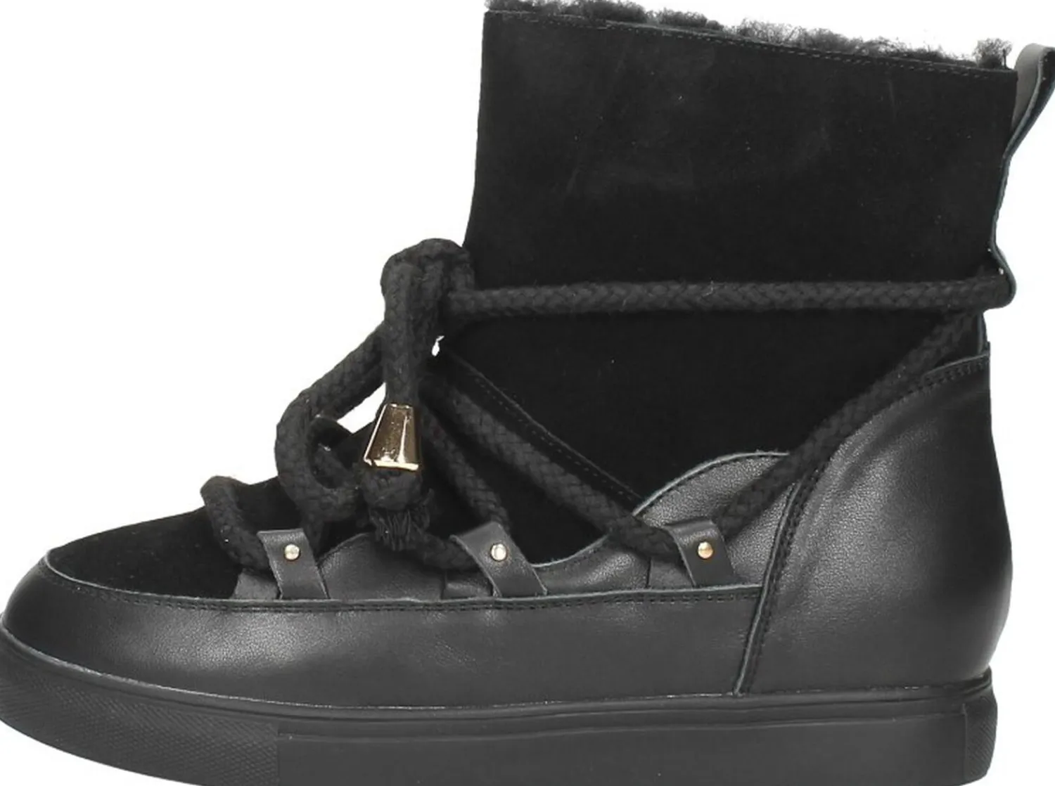 Sub55 Enkellaarsjes Plat Zwart Fashion