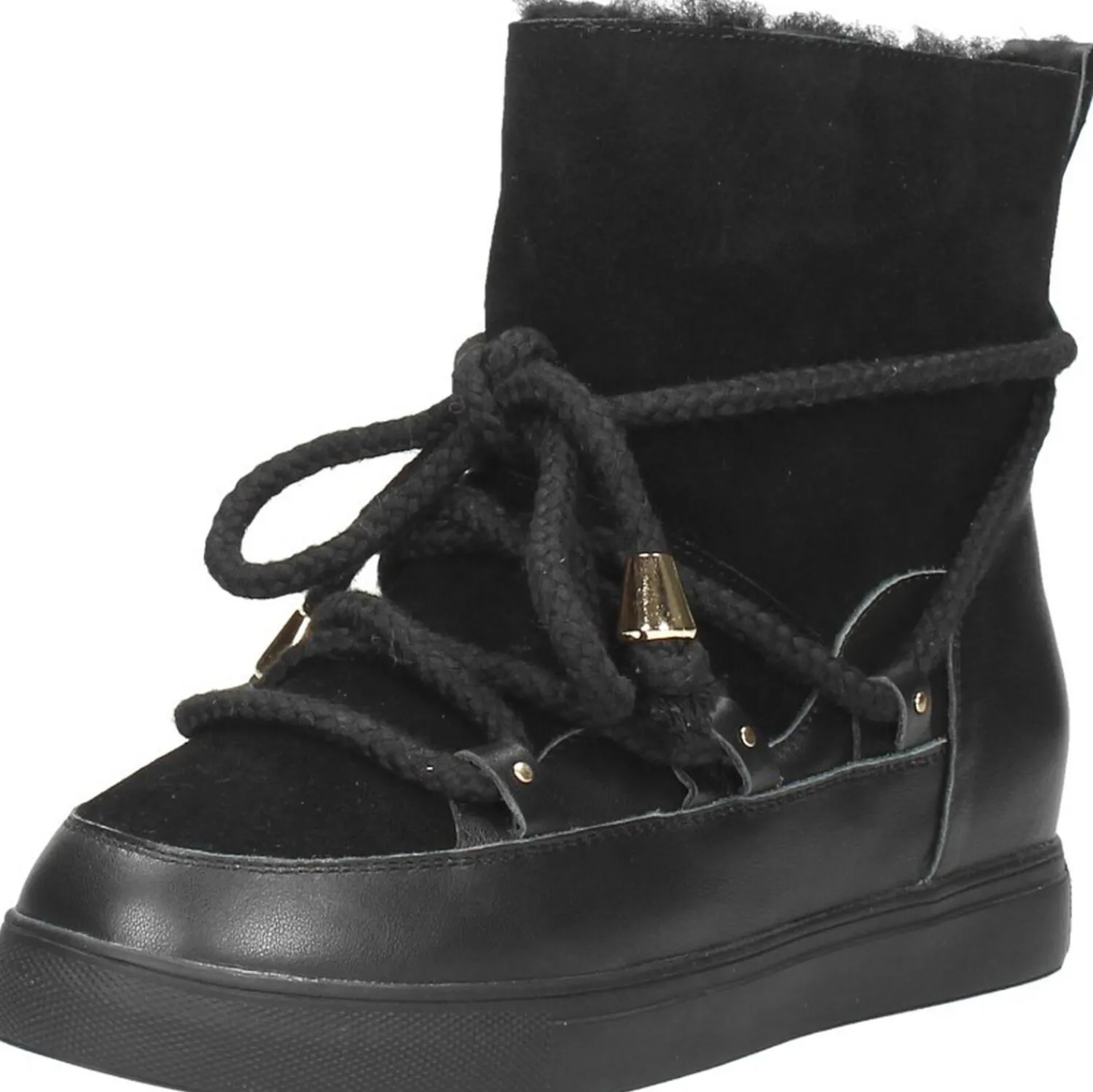 Sub55 Enkellaarsjes Plat Zwart Fashion