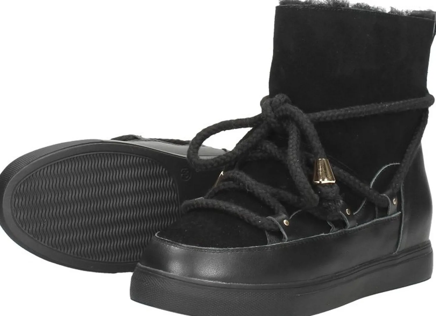 Sub55 Enkellaarsjes Plat Zwart Fashion