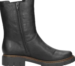 Rieker Enkellaarsjes Plat Zwart Outlet