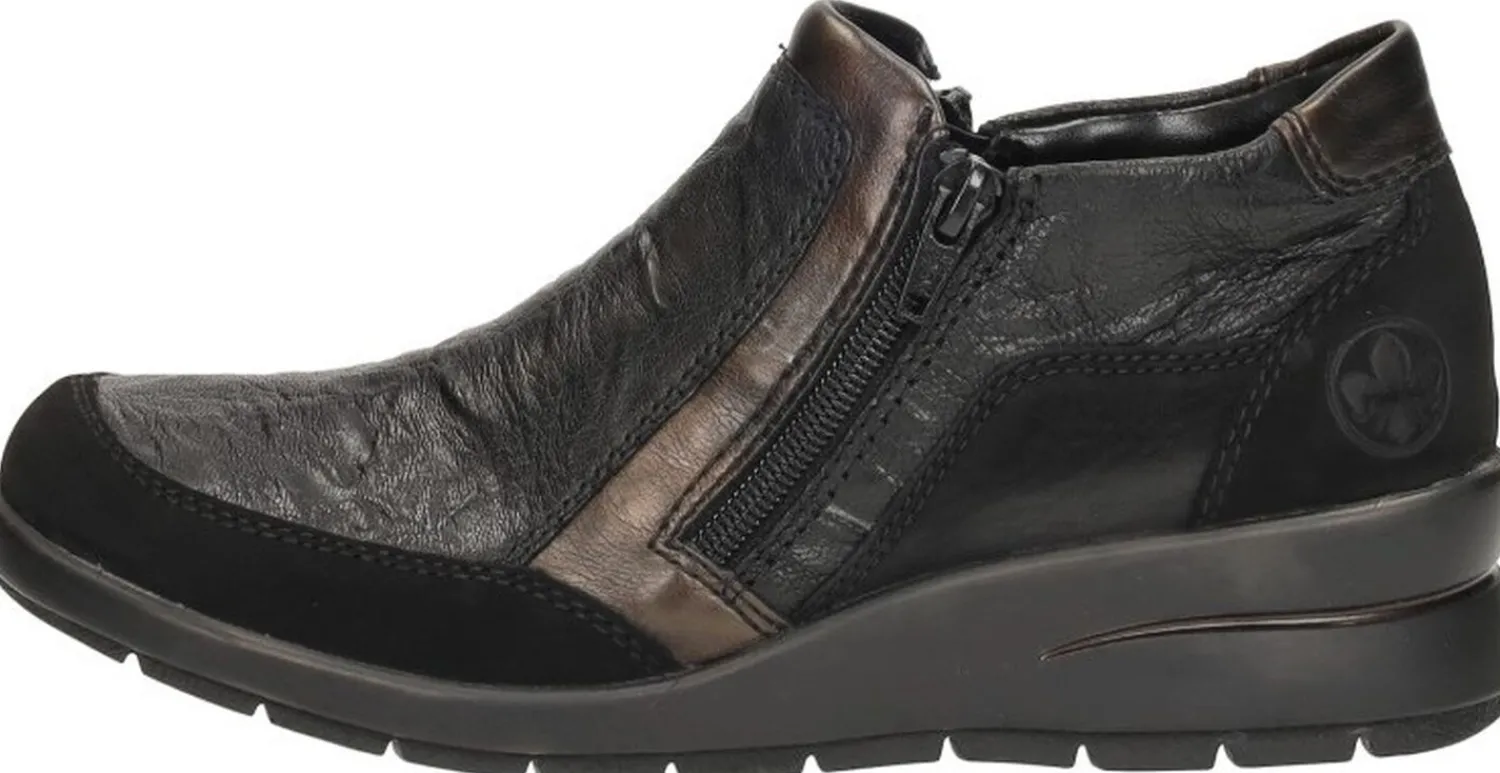Rieker Enkellaarsjes Plat Zwart Fashion
