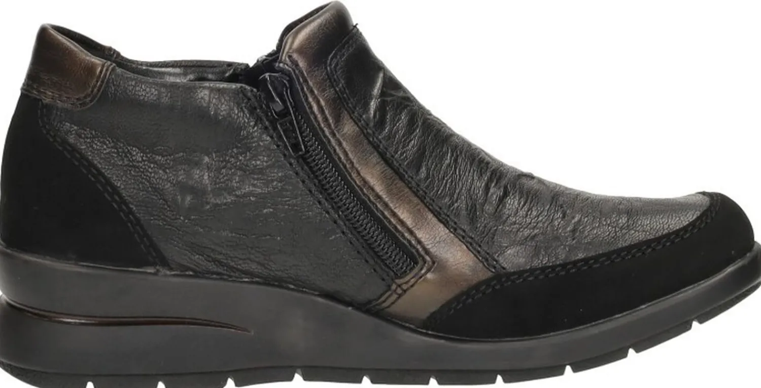 Rieker Enkellaarsjes Plat Zwart Fashion