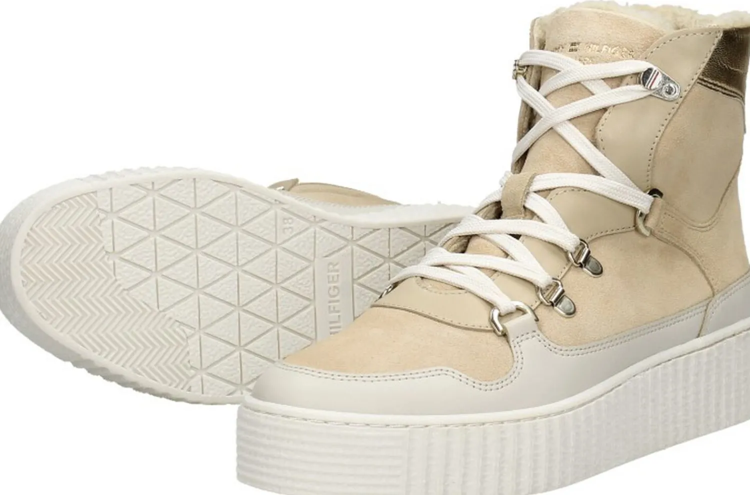 Tommy Hilfiger Feminine Outdoor Boot Beige Best