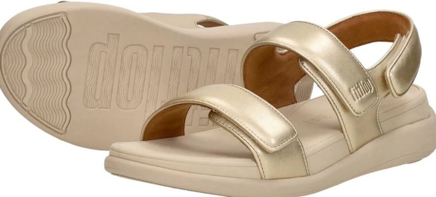 Fitflop F-Mode Go Adjustable Flatform Sandals Goudkleur Online